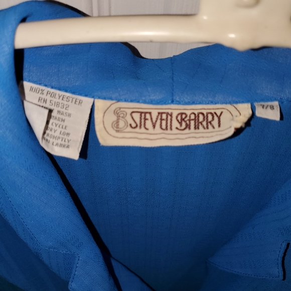 Steven Barry Blue sheer blouse - Picture 5 of 7